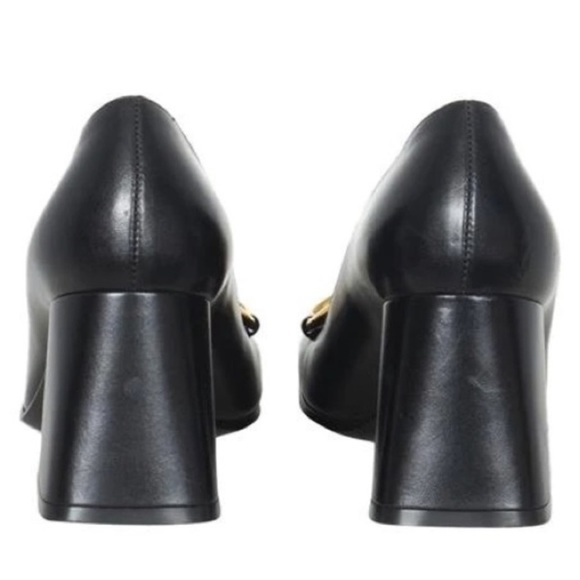 Gucci Shoes Mid-Heel Horsebit Pumps Block Heel Black Leather 38 - Picture 4 of 9